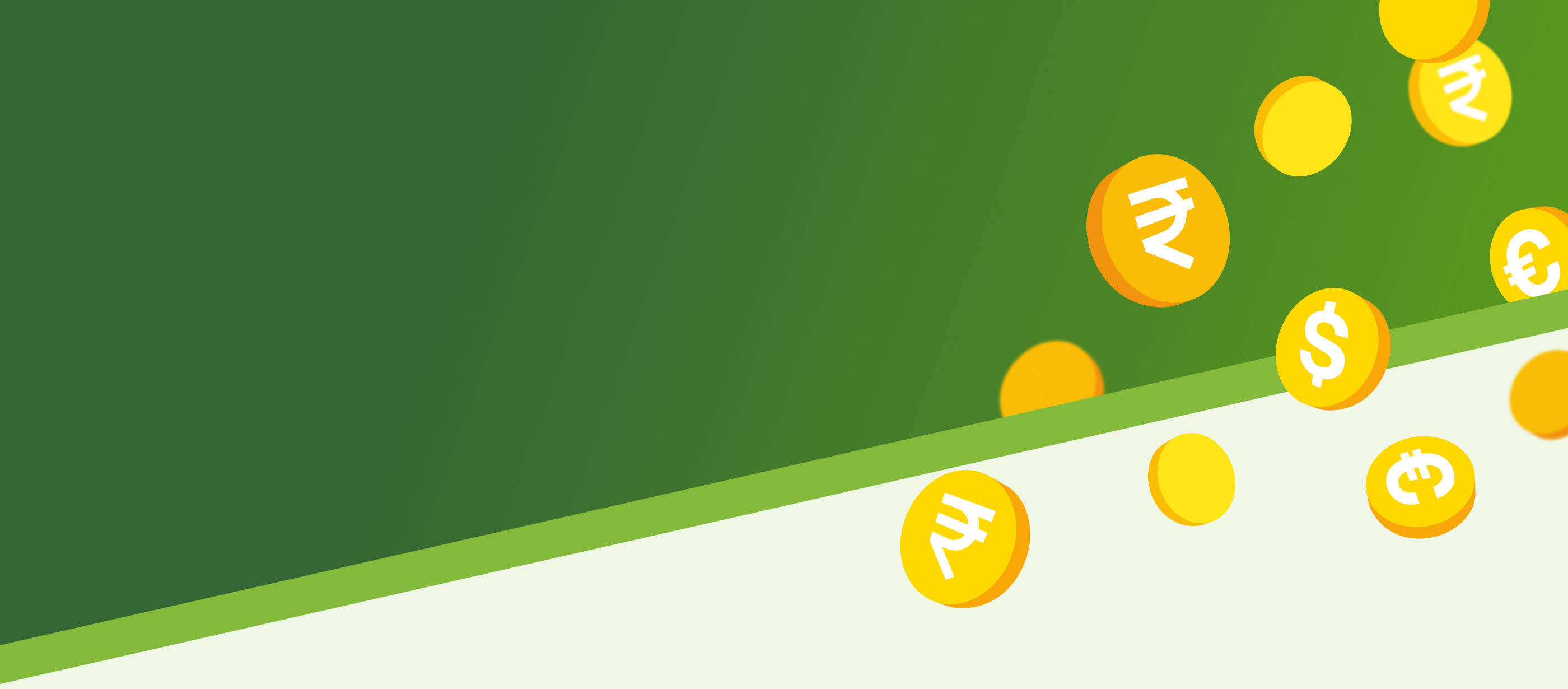 indian rupee on green background