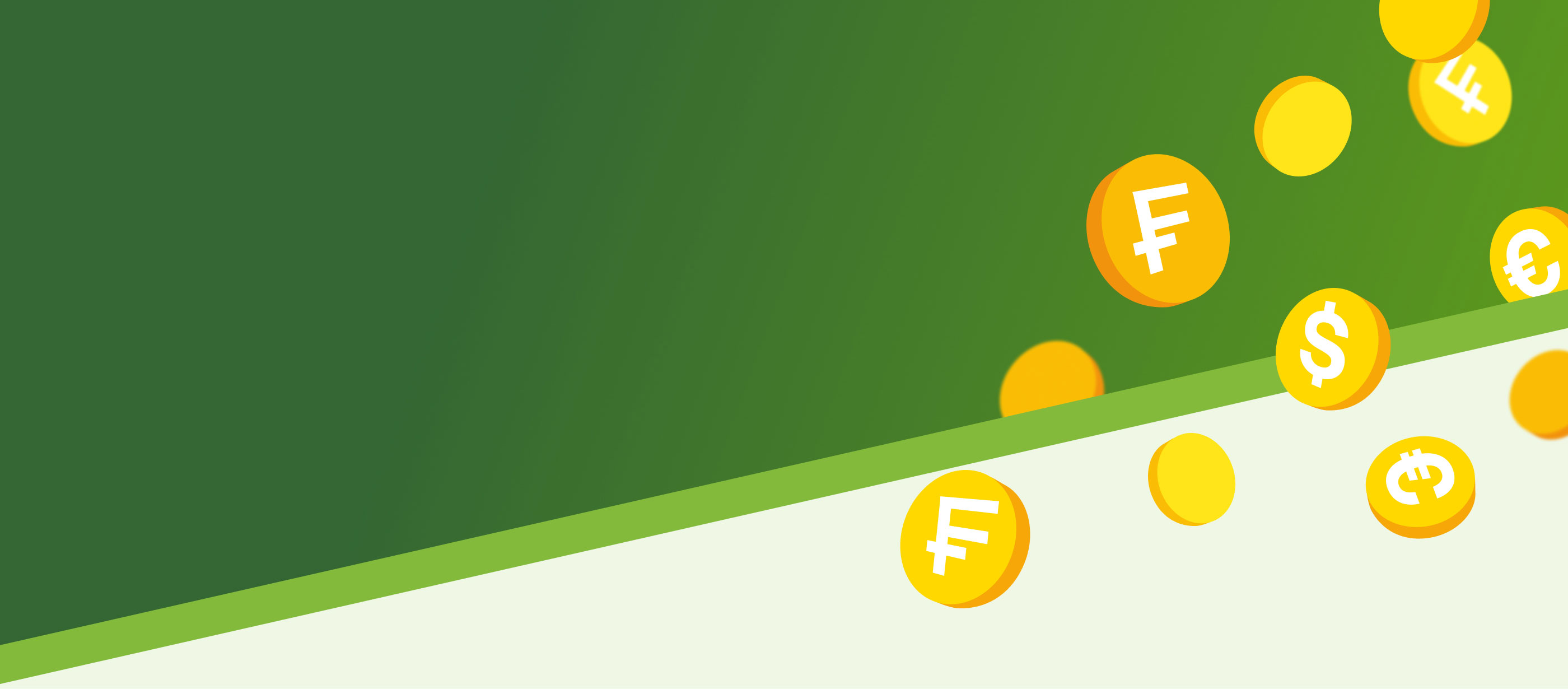 swiss francs on green background